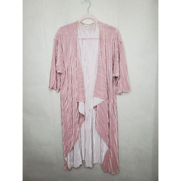 Lularoe Shirley Micropleated Duster Blush Pink Cardigan Barbiecore Coquette - Picture 1 of 7